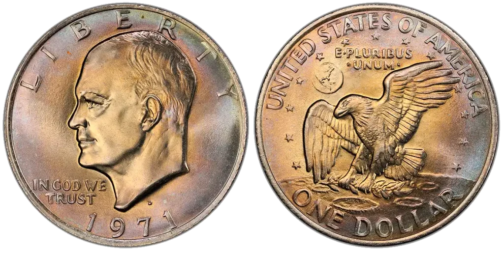 High-grade Eisenhower silver dollar.